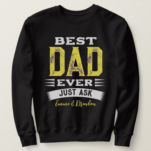 Aangepast beste vader Papa vader ooit gewoon grapp Trui (Design voorkant)
