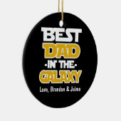 Aangepast beste vader voor kerstversiering in Gala Keramisch Ornament (Rechts)