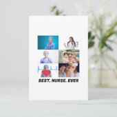 Aangepast beste verpleegster ooit 6 fotocollage bedankkaart (Staand voorkant)
