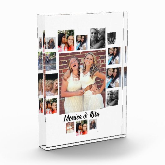 Aangepast beste vrienden 15 fotocollage fotoblokken (Links)