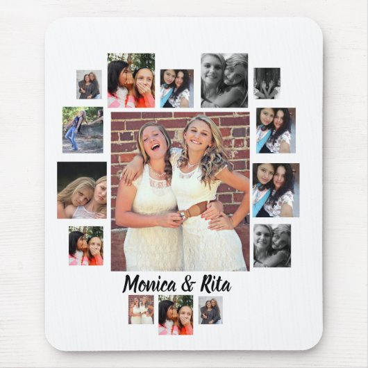 Aangepast beste vrienden 15 fotocollage muismat (Voorkant)