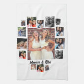 Aangepast beste vrienden 15 fotocollage theedoek (Verticaal)