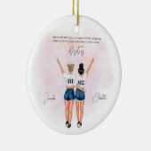 Aangepast beste vriendenportret keramisch ornament (Rechts)