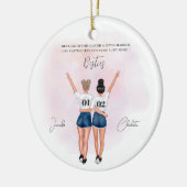 Aangepast beste vriendenportret keramisch ornament (Links)