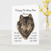 Aangepast beste vrijdag - Wolf en Pack Citaat Kaart (Gele Bloem)