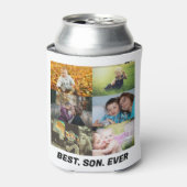 Aangepast beste zoon van 6 fotocollage blikjeskoeler (Blikje Voorkant)