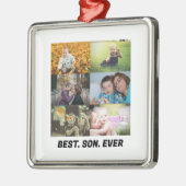 Aangepast beste zoon van 6 fotocollage metalen ornament (Links)
