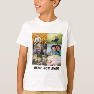 Aangepast beste zoon van 6 fotocollage t-shirt