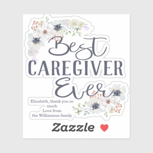 Aangepast beste zorgverlener ooit sticker (Vel)