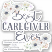 Aangepast beste zorgverlener ooit sticker (Voorkant)