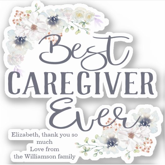 Aangepast beste zorgverlener ooit sticker (Voorkant)