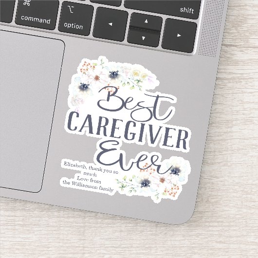 Aangepast beste zorgverlener ooit sticker (Detail)