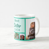 Aangepast beste zusje moderne verjaardagsfotocolla koffiemok (Voorkant rechts)