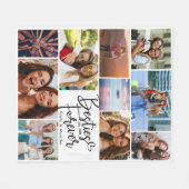 Aangepast Besties BFF Modern Script Photo Collage Fleece Deken (Voorkant (Horizontaal))