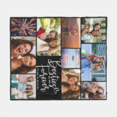 Aangepast Besties BFF Modern Script Photo Collage Fleece Deken (Voorkant (Horizontaal))