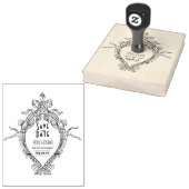Aangepast Bewaar de Datum ART DECO Gatsby Style Rubberstempel (Gestempeld)