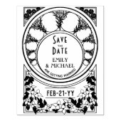 Aangepast Bewaar de Datum ART DECO Sierlijke Vinta Rubberstempel (Afrduk)