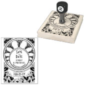 Aangepast Bewaar de Datum ART DECO Sierlijke Vinta Rubberstempel (Gestempeld)