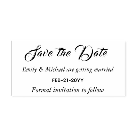 Aangepast Bewaar de Datum Bruiloft Stempel Geperso (Afrduk)