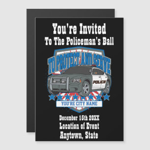 Aangepast bewerkbaar elke politieauto van de stad  magnetische uitnodiging