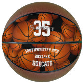 Aangepast bewerkbare tekst op maat gesneden mini basketbal (Voorkant)