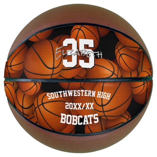 Aangepast bewerkbare tekst op maat gesneden mini basketbal (Voorkant)