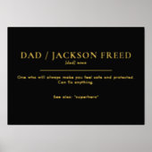 Aangepast bewerkbare vaders Dag DAD Gold Folie Afdrukken (Voorkant)