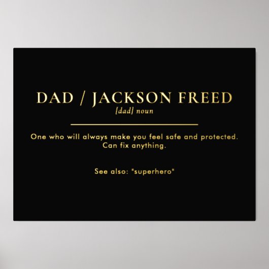 Aangepast bewerkbare vaders Dag DAD Gold Folie Afdrukken (Voorkant)