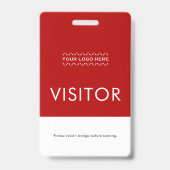 Aangepast bezoekersbadge met logo | Rood Badge (Achterkant)
