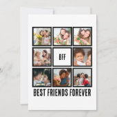 Aangepast BFF Beste vrienden voor 8 Foto collage Feestdagenkaart (Voorkant)