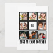 Aangepast BFF Beste vrienden voor 8 Foto collage Feestdagenkaart (Voorkant / Achterkant)
