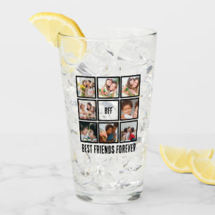 Aangepast BFF Beste vrienden voor 8 Foto collage Glas