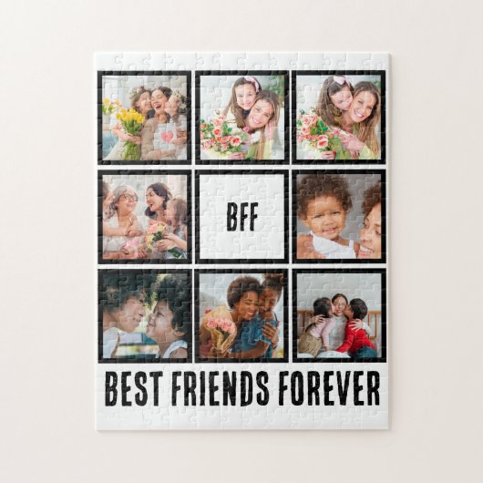Aangepast BFF Beste vrienden voor 8 Foto collage Legpuzzel (Verticaal)