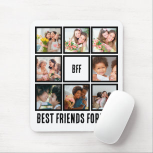 Aangepast BFF Beste vrienden voor 8 Foto collage Muismat
