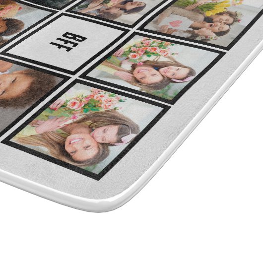 Aangepast BFF Beste vrienden voor 8 Foto collage Snijplank (Hoek)