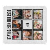 Aangepast BFF Beste vrienden voor 8 Foto collage Snijplank (Voorkant)