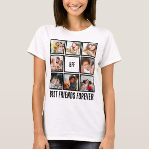 Aangepast BFF Beste vrienden voor 8 Foto collage T-shirt