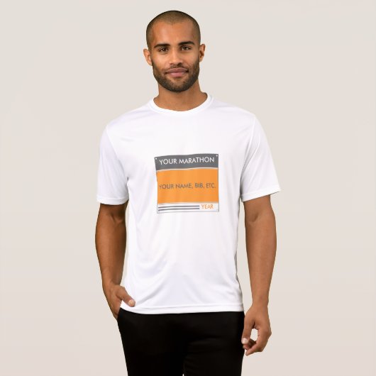 Aangepast Bib-nummer T-shirt (Voorkant volledig)
