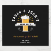 Aangepast bierfleslabel - Bierpul op Zwart Bier Etiket (Enkel label)