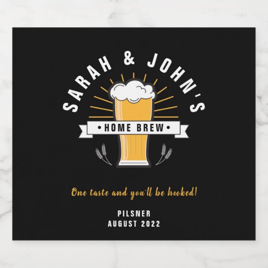 Aangepast bierfleslabel - Bierpul op Zwart Bier Etiket (Enkel label)