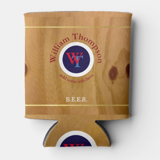 aangepast biermonogram ( naam en initialen ) op ho blikjeskoeler (Voorkant)