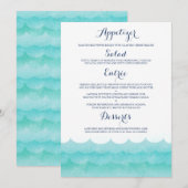 Aangepast bij Zee nautische bruiloft menu (Voorkant / Achterkant)