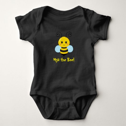 Aangepast bijenzwart Baby Jersey Bodysuit (Voorkant)