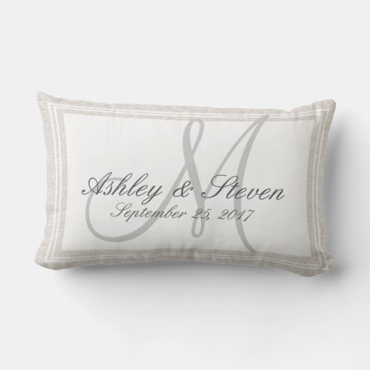Aangepast, bijpassend monogram voor linnen kussen (Achterkant)
