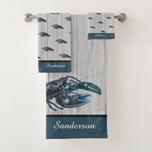 Aangepast bijtend blauw Hoesje met blauw lak, grij Bad Handdoek