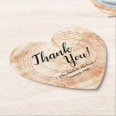 Aangepast bijtend hout dank je huwelijk kartonnen onderzetters (Gekanteld)