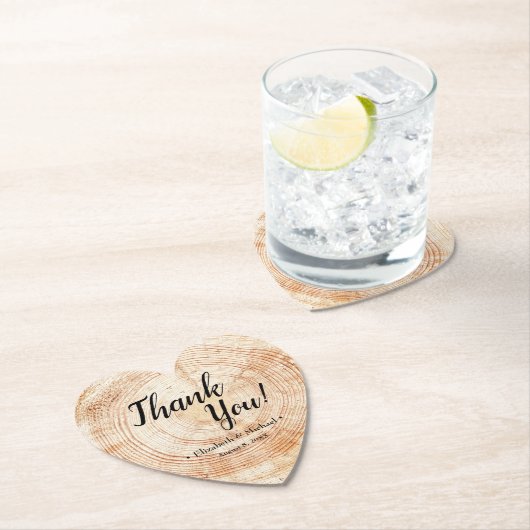 Aangepast bijtend hout dank je huwelijk kartonnen onderzetters (Insitu)