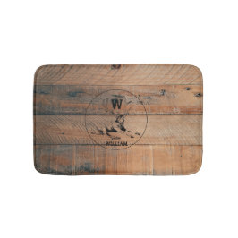Aangepast bijtend hout, textiel en meer monogram badmat
