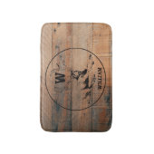 Aangepast bijtend hout, textiel en meer monogram badmat (Voorkant Verticaal)