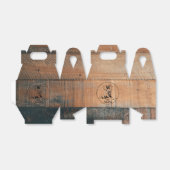 Aangepast bijtend hout, textiel en meer monogram bedankdoosjes (Uitgevouwen)